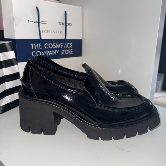 Pedro Garcia Zavanna Block Heel Loafer-  BLACK PATENT PLATFORM - Picture 3 of 7